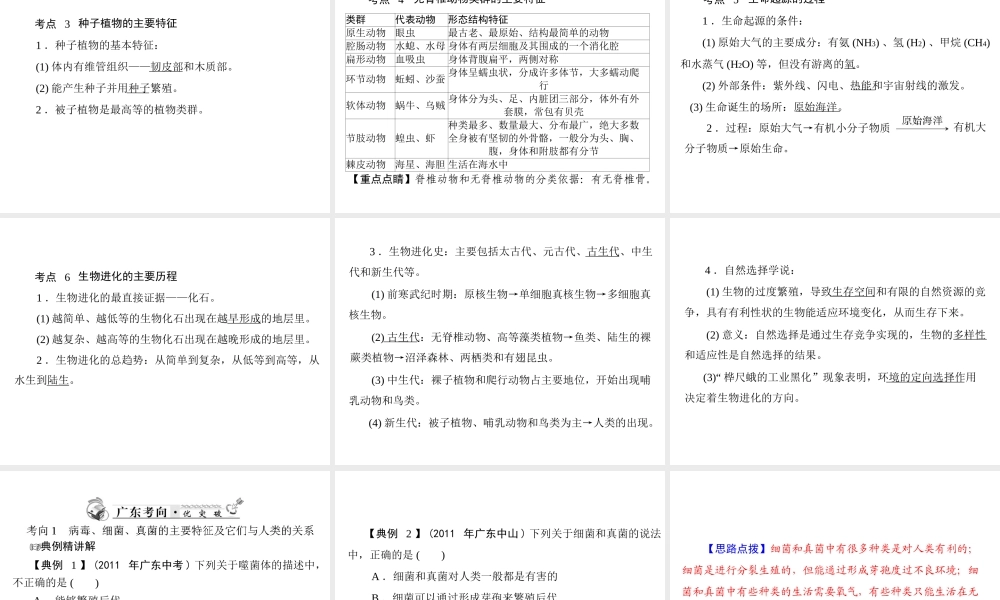 2013年中考生物复习 第七章 生物的多样性课件 北师大版