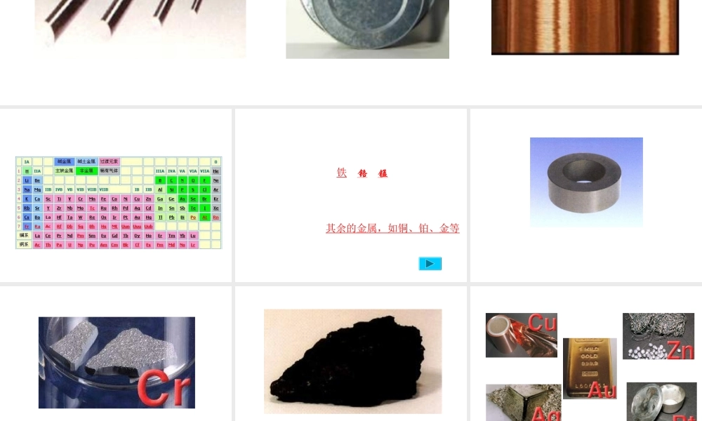 2012秋开学九年级化学《几种常见的金属》精品课件2 北京课改版