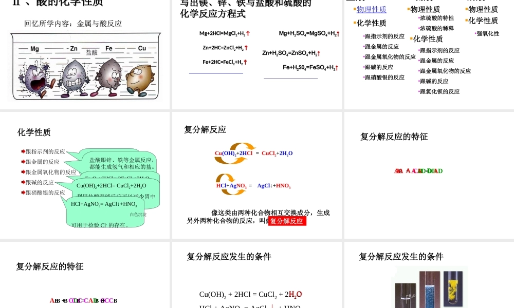 2012秋开学九年级化学《几种常见的酸》精品课件 北京课改版