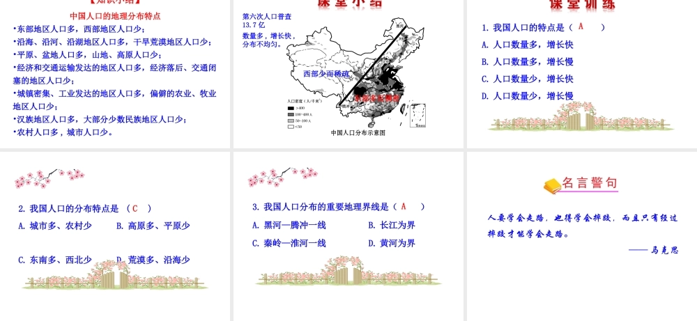 2014年八年级地理上册 1.3 中国的人口课件 （新版）湘教版