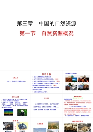2014年八年级地理上册 3.1 自然资源概况课件 （新版）湘教版