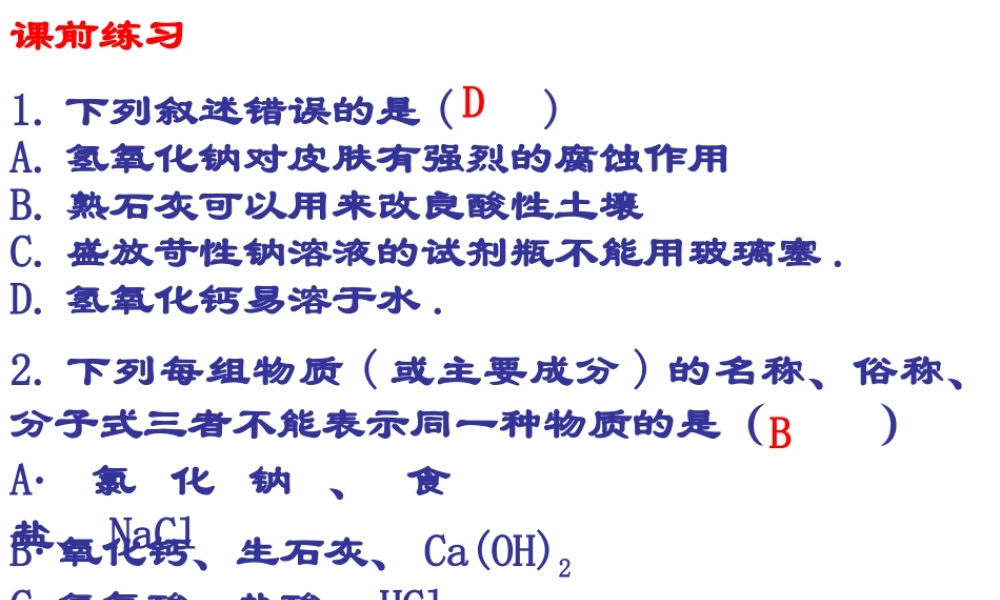 2012秋开学九年级化学《几种常见的盐》精品课件 北京课改版