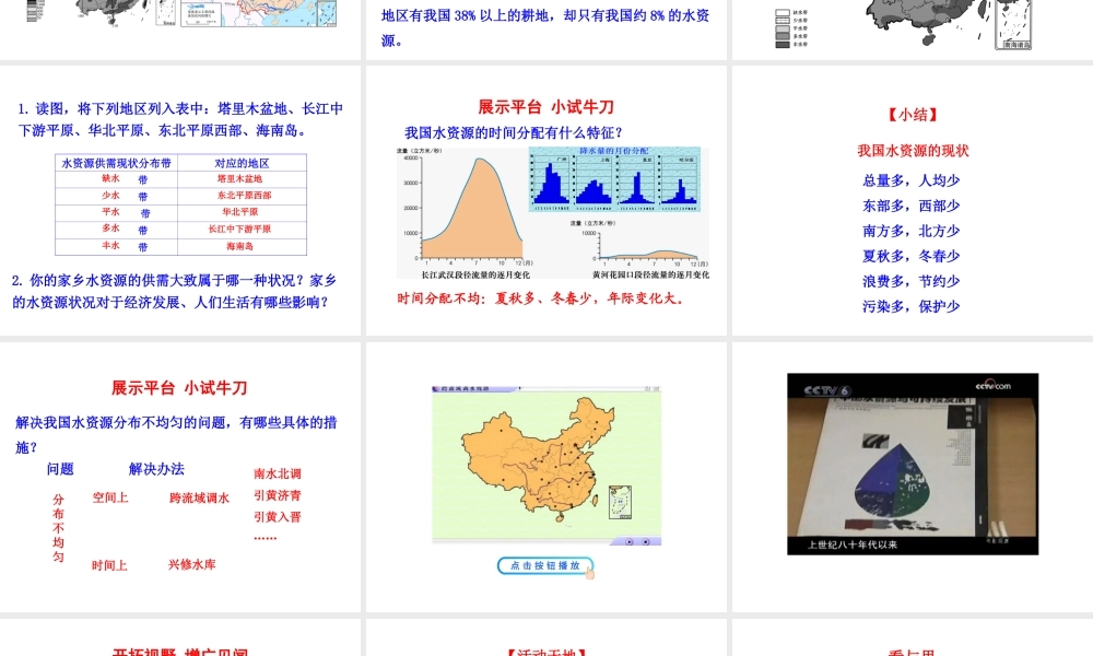 2014年八年级地理上册 3.3 中国的水资源课件 （新版）湘教版