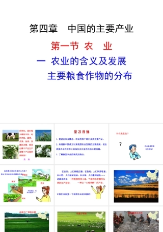2014年八年级地理上册 4.1.1 农业的含义及发展课件 （新版）湘教版