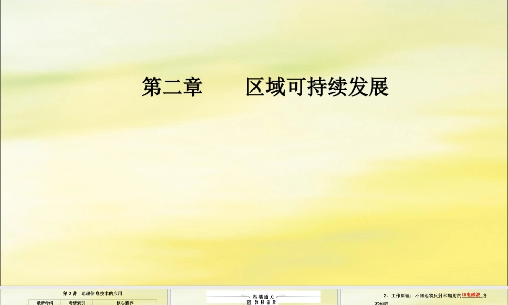 2020版高考地理大一轮复习 第三部分 第二章 区域可持续发展 第2讲 地理信息技术的应用课件 新人教版-新人教版高三全册地理课件