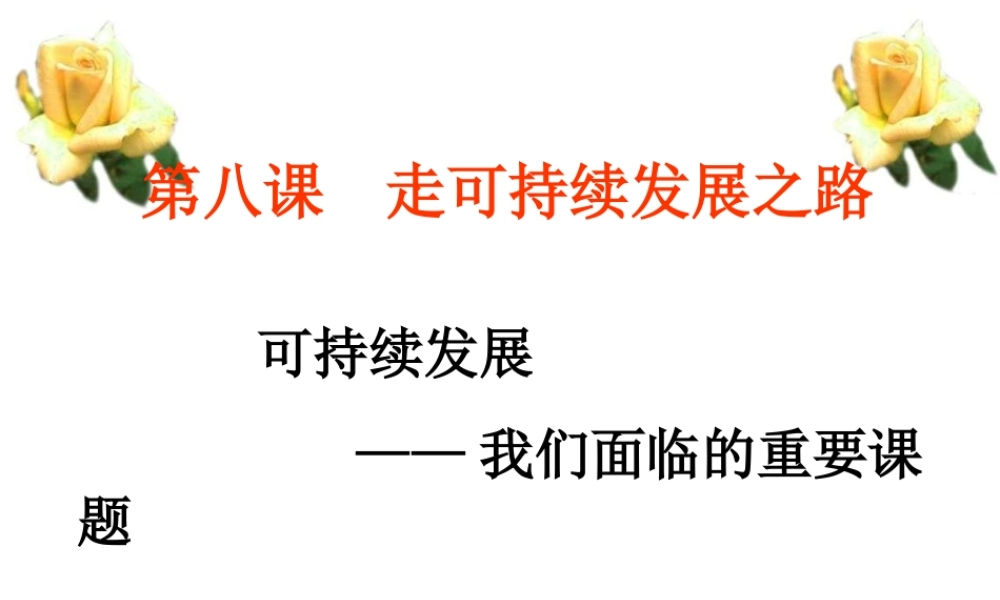 2014年秋九年级政治全册 第八课 第一框 可持续发展-我们面临的重要课题课件3 鲁教版