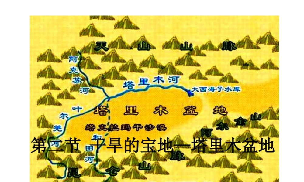 2014年八年级地理下册 第八章 第二节 干旱的宝地——塔里木盆地课件 （新版）新人教版