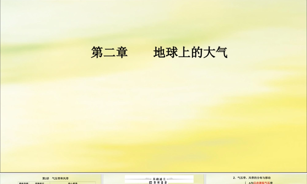2020版高考地理大一轮复习 第二章 地球上的大气 第2讲 气压带和风带课件 新人教版-新人教版高三全册地理课件