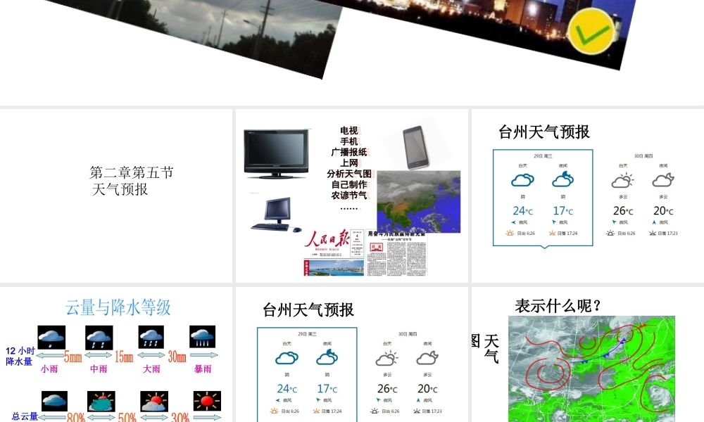 2014年八年级科学上册 2.5 天气预报课件 浙教版