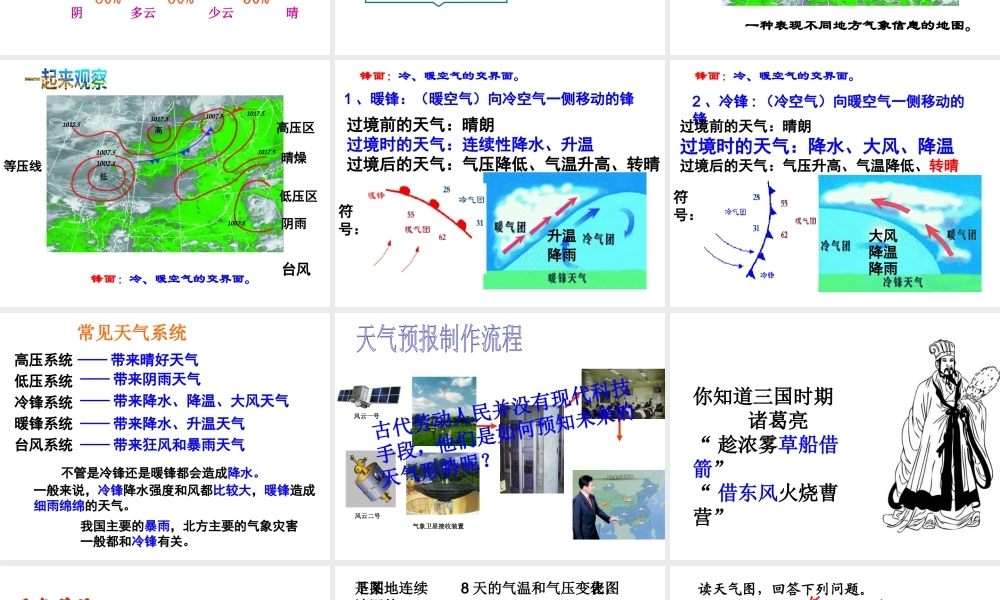 2014年八年级科学上册 2.5 天气预报课件 浙教版