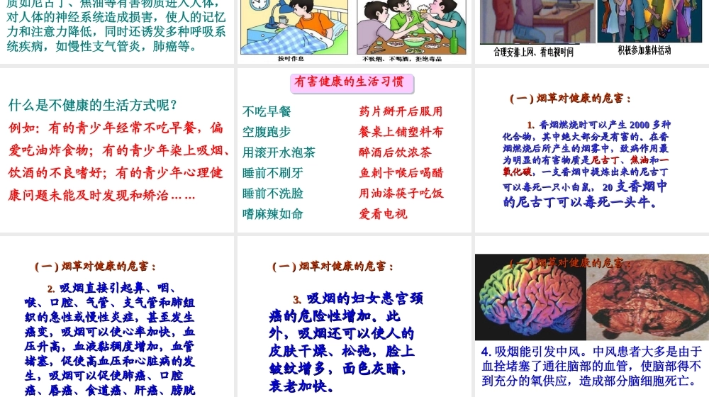 2014八年级生物下册 第二节 选择健康的生活方式课件 新人教版