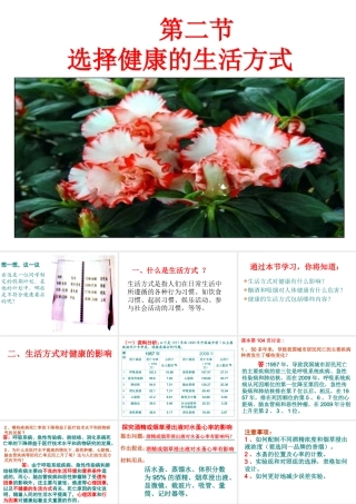 2014八年级生物下册 第二节 选择健康的生活方式课件 新人教版