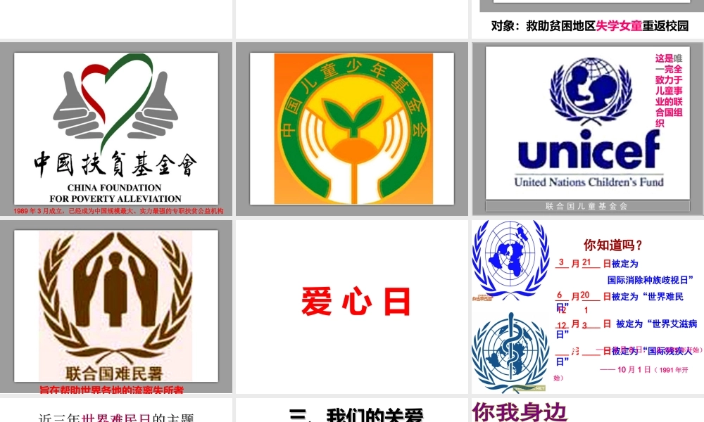 2014年秋九年级政治全册 第九课 社会的力量与我们的关爱课件 教科版