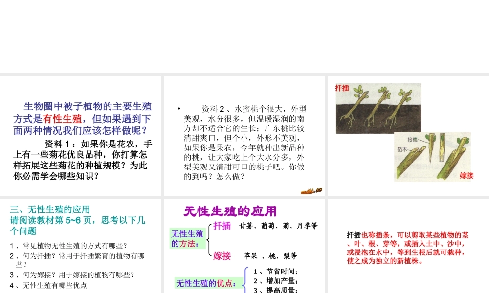 2014八年级生物下册 第七单元第一章《生物的生殖和发育》第一节《植物的生殖》（第二课时）课件 新人教版