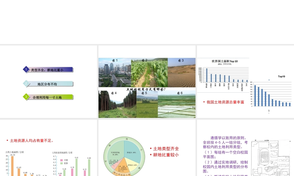 2014-2015学年八年级地理上册 3.2 土地资源（第1课时）课件 （新版）新人教版