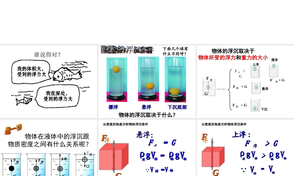 2014年八年级科学上册 水的浮力（第三课时）课件 浙教版