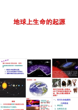 2014八年级生物下册 第一节 地球上生命的起源课件 新人教版