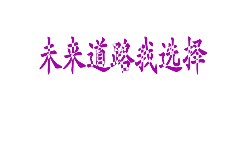 2014年秋九年级政治全册 第十课 第三框 未来道路我选择课件1 新人教版