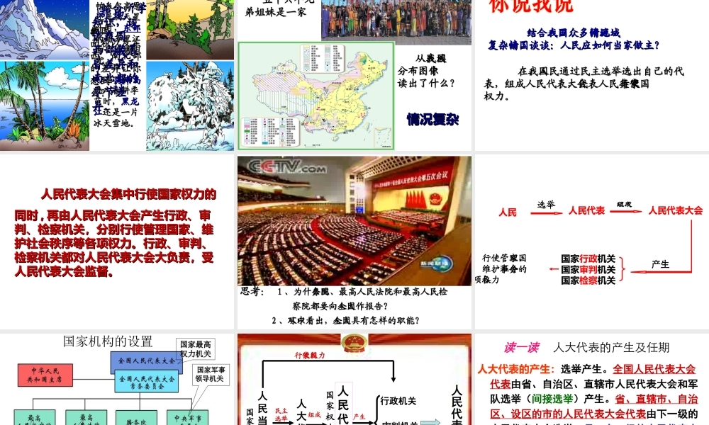 2014年秋九年级政治全册 第十课 第一框 人民当家做主课件1 教科版