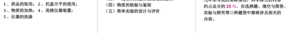 2014年初中化学 实验与科学探专题讲课稿课件