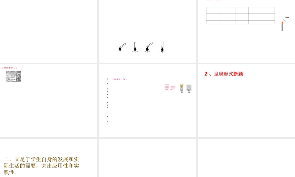 2014年初中化学复习讲座 紧扣考纲 逐步推进课件