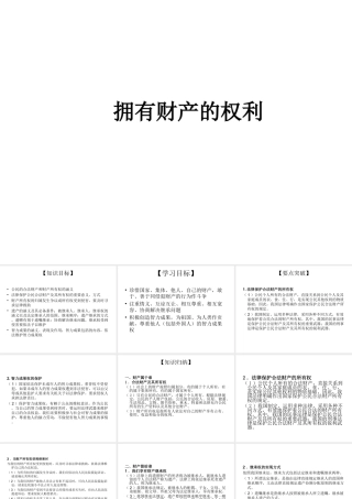 2014八年级政治下册 拥有财产的权利对点助学课件 新人教版