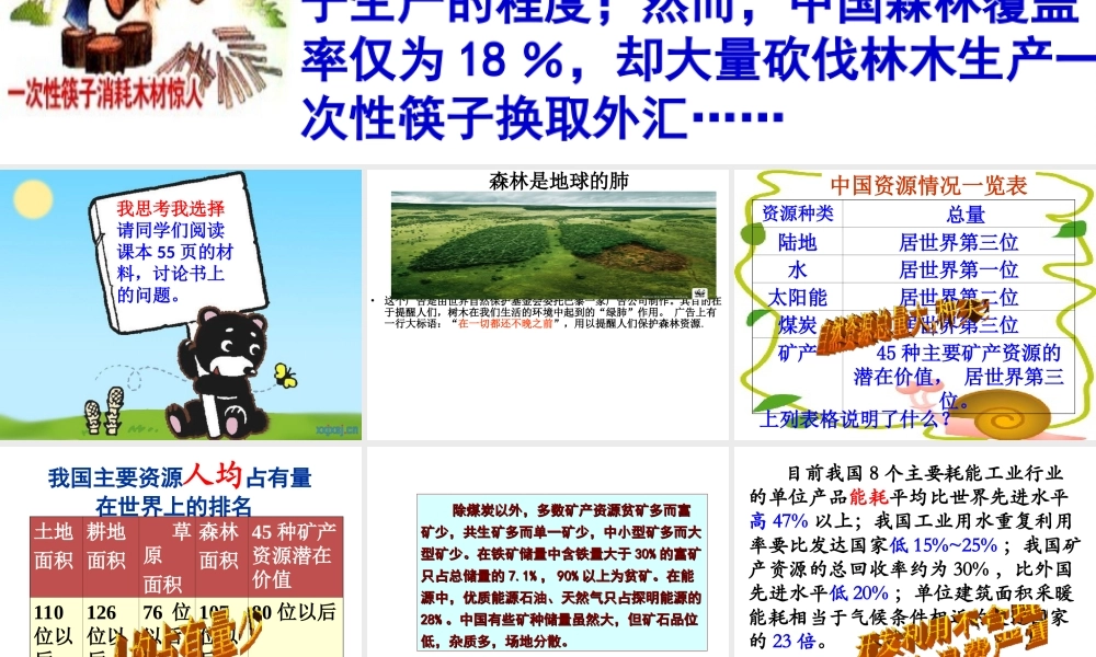 2014年秋九年级政治全册 第四课 第三框 实施可持续发展战略课件1 新人教版