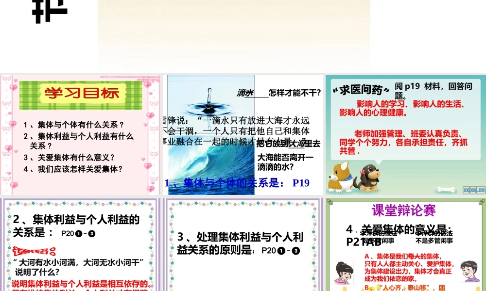 2014年秋九年级政治全册 第一单元 第二课 第一框 承担关爱集体的责任课件1 新人教版
