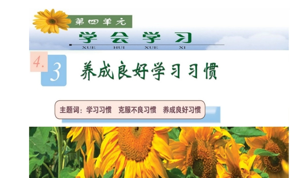 2014年秋七年级政治上册 4.3 养成良好的学习习惯课件 粤教版