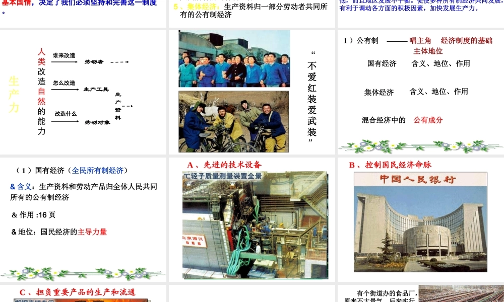2014年秋九年级政治全册 第一单元 第二课 富有活力的经济制度课件 粤教版