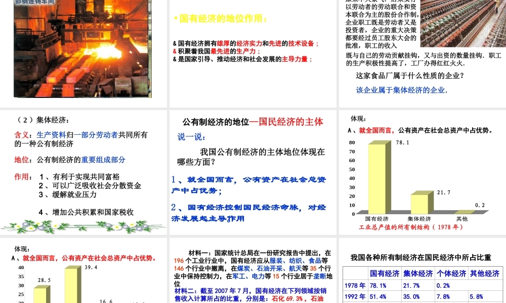 2014年秋九年级政治全册 第一单元 第二课 富有活力的经济制度课件 粤教版