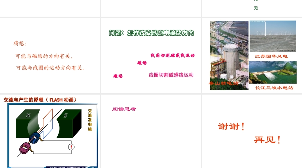 2014届九年级物理全册 第十七章 电能从哪里来 第二节 科学探究 怎样产生感应电流（3）课件 （新版）沪科版