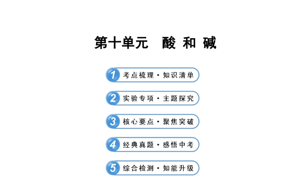 2014届中考化学一轮复习 第十单元《酸和碱》（考点梳理+核心要点+经典真题+综合检测）课件 新人教版