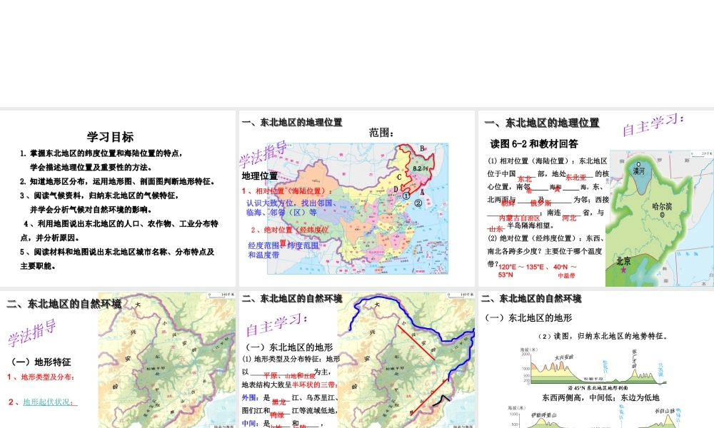 2014-2015学年八年级地理下册 第六章 位置与分布复习课件 （新版）湘教版