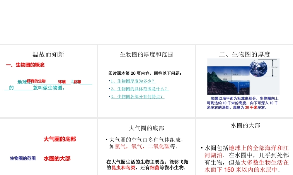 2014年秋七年级生物上册 1.2.3 生物圈是最大的生态系统课件 （新版）新人教版