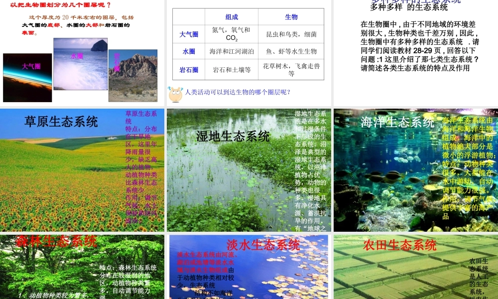 2014年秋七年级生物上册 1.2.3 生物圈是最大的生态系统课件 新人教版