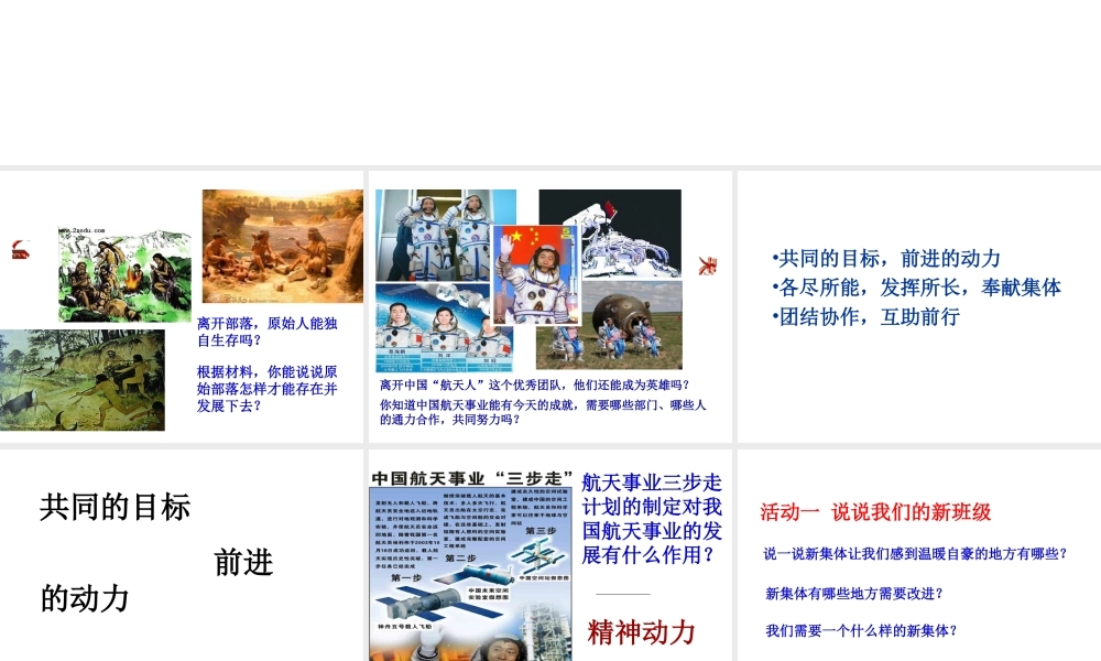 2014年秋七年级政治上册 第一课 第2框 创建新集体课件1 新人教版