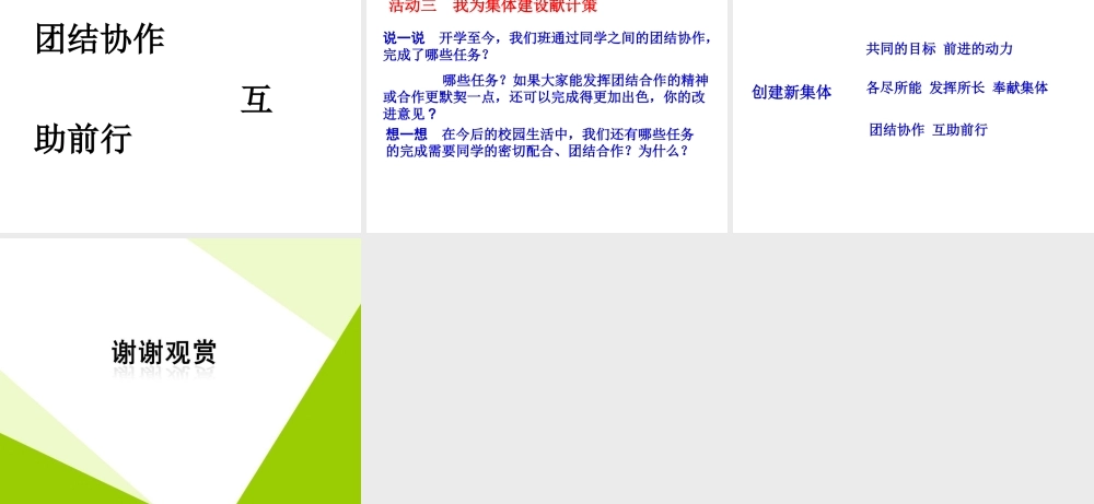 2014年秋七年级政治上册 第一课 第2框 创建新集体课件1 新人教版