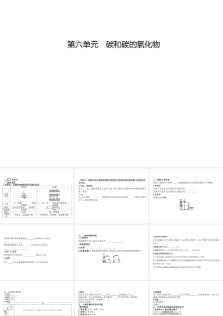 2014九年级化学上册 第六单元 碳和碳的氧化物（基础整合+考点聚焦）同步课件 新人教版