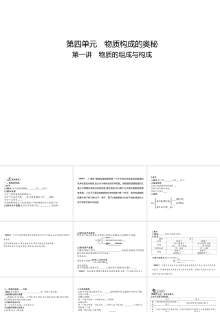 2014九年级化学上册 第三单元 物质构成的奥秘（基础整合+考点聚焦）同步课件 新人教版