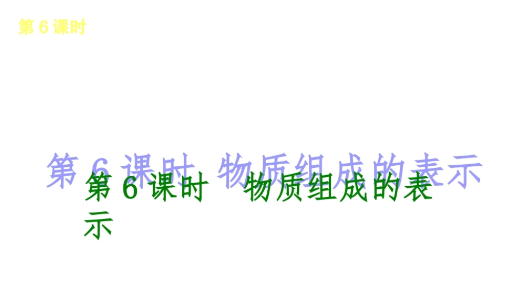 2014年中考化学一轮复习 第6课时 物质组成的表示 （查漏补缺+专题专练）课件 鲁教版