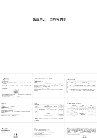 2014九年级化学上册 第四单元 自然界的水（基础整合+考点聚焦）同步课件 新人教版