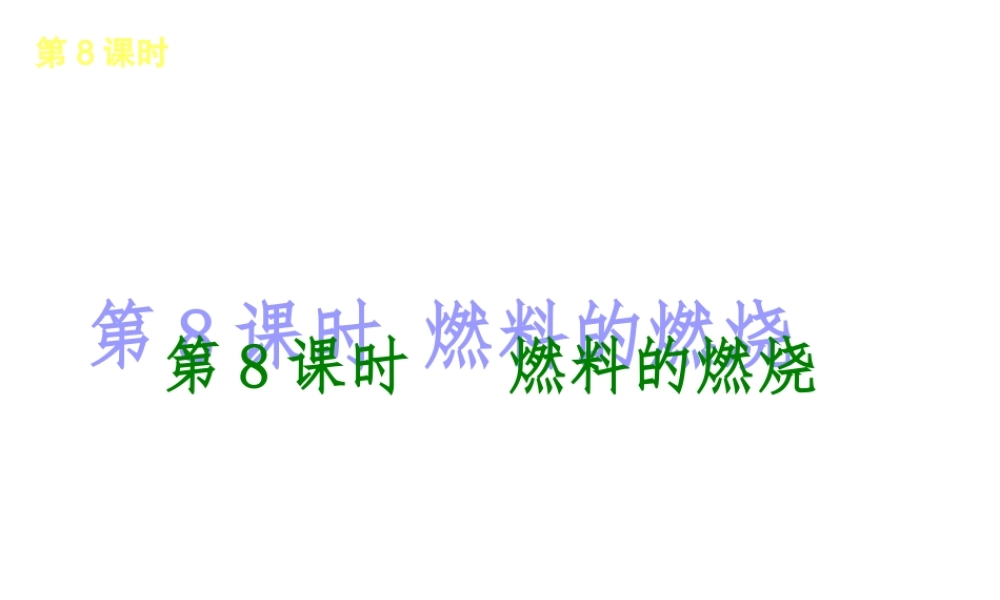 2014年中考化学一轮复习 第8课时 燃料的燃烧（查漏补缺+专题专练）课件 鲁教版