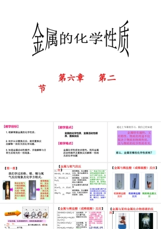 2014九年级化学下册 第六章 金属 6.2 金属的化学性质课件 （新版）粤教版