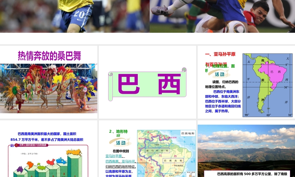 2014七年级地理下册 第九章 第二节 巴西课件 新人教版