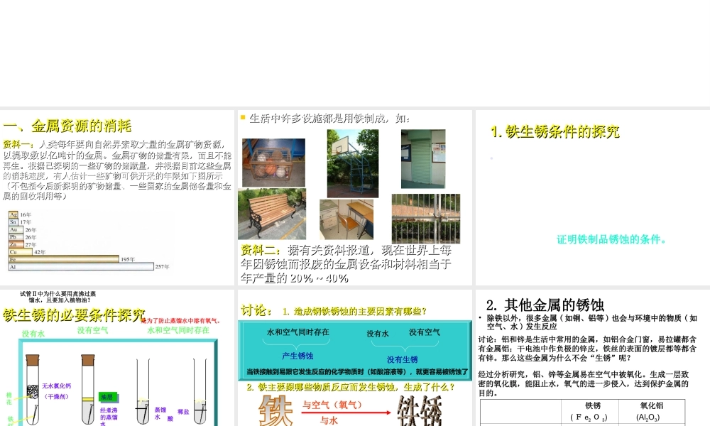 2014九年级化学下册 第六章 金属 6.4 珍惜和保护金属资源课件（1） （新版）粤教版