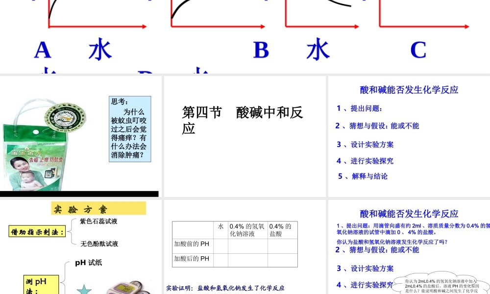 2014九年级化学下册 第七单元 常见的酸和碱 第四节 酸碱中和反应课件 鲁教版