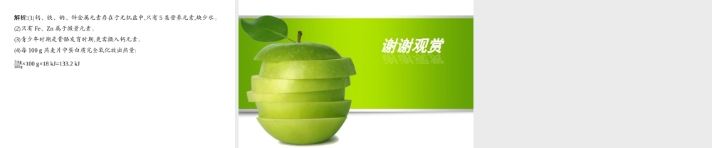 2014九年级化学下册 第十二单元 化学与生活（基础整合+考点聚焦）同步课件 新人教版