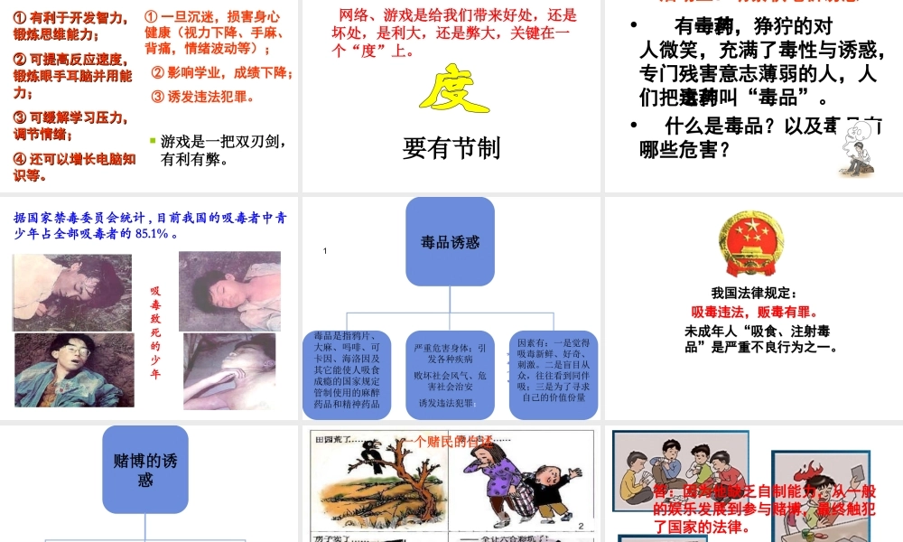 2014年秋七年级政治上册 第八课 第一框 身边的诱惑课件 （新版）新人教版