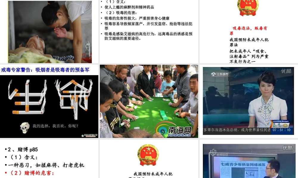 2014年秋七年级政治上册 第八课 第一框 身边的诱惑课件 鲁教版